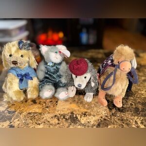🐾 TY Attic Treasures Lot of 4 – Carey, Whiskers, Cheri & Lawrence Plush